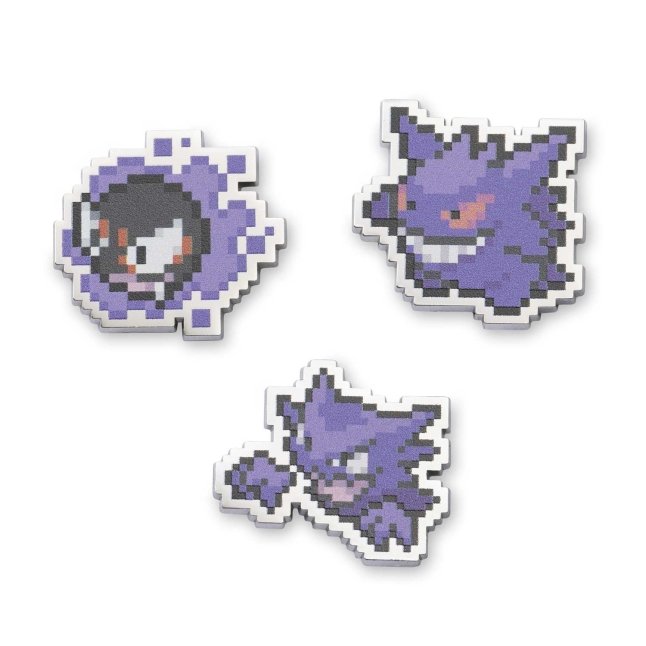 Gastly, Haunter & Gengar Pokémon Pixel Pins (3-Pack)