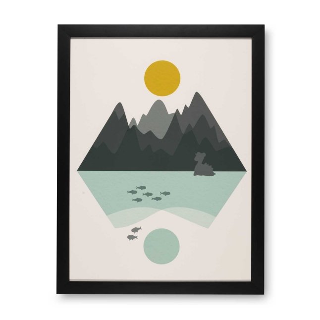 Lapras Mountains Black Framed Wall Art